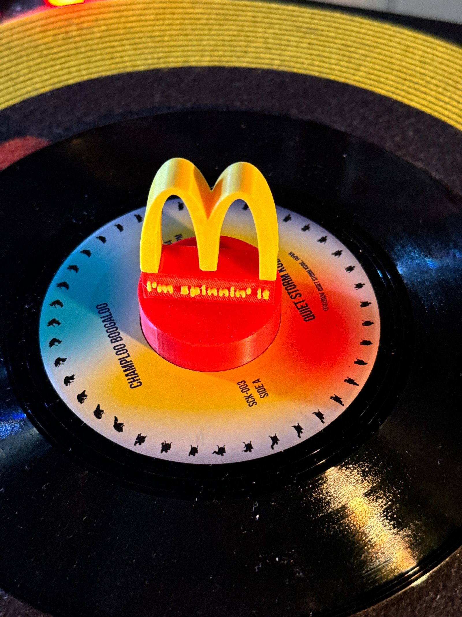 I'm Spinnin' It adapter on the turntable
